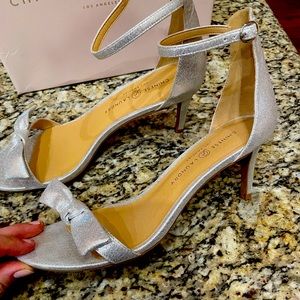 Chinese Laundry silver bow heels